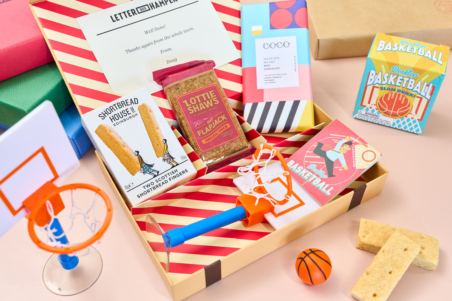 Desktop basketball gift and treats Letter Box Hamper