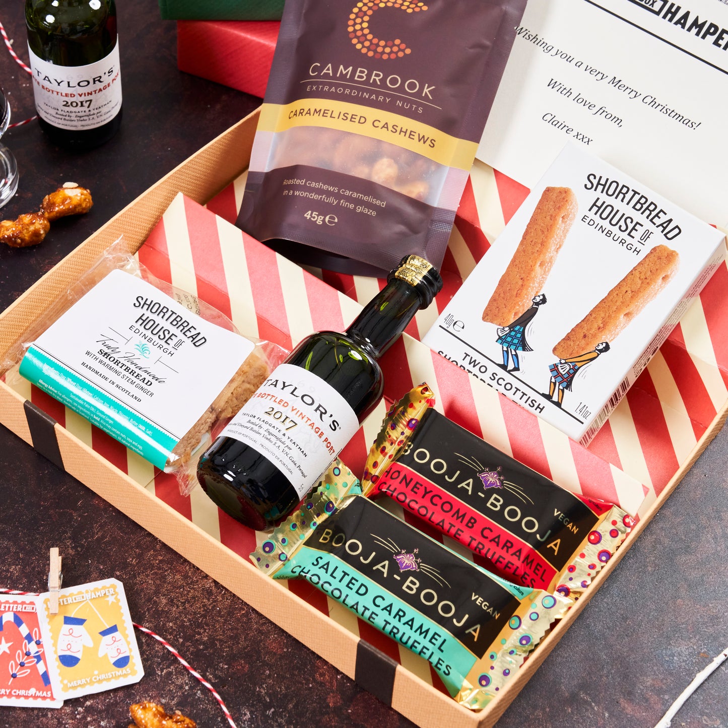 Holidays have come early - Luxury Christmas Letter Box Hamper with Port & Chocolate truffles
