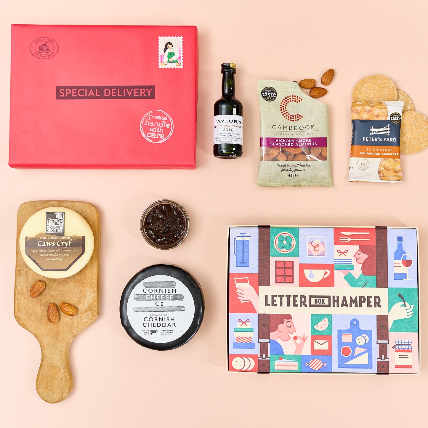 Festive Cheese & Port Letter Box Hamper