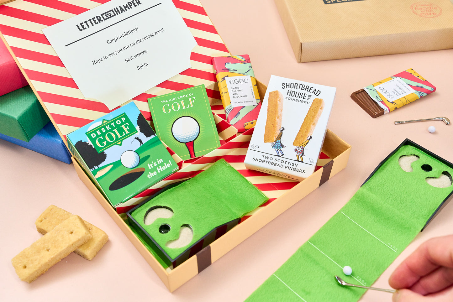 Desktop golf and treats Letter Box Hamper