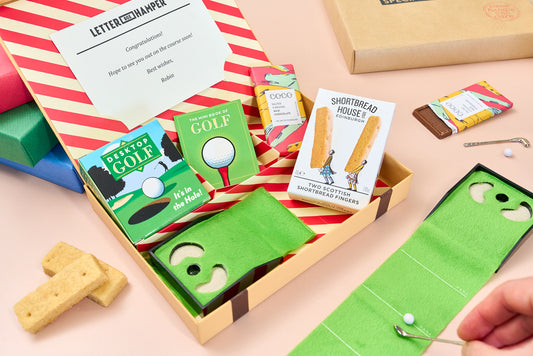 Desktop golf and treats Letter Box Hamper
