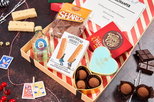 Luxury Christmas Letter Box Hamper with Gin & Milk Chocolate truffles