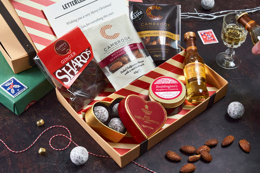 Christmas Chocolate, Whisky And Nuts Festive Letter Box Hamper