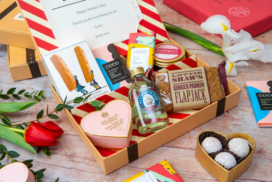 Champagne chocolate truffles and gin Letter Box Hamper